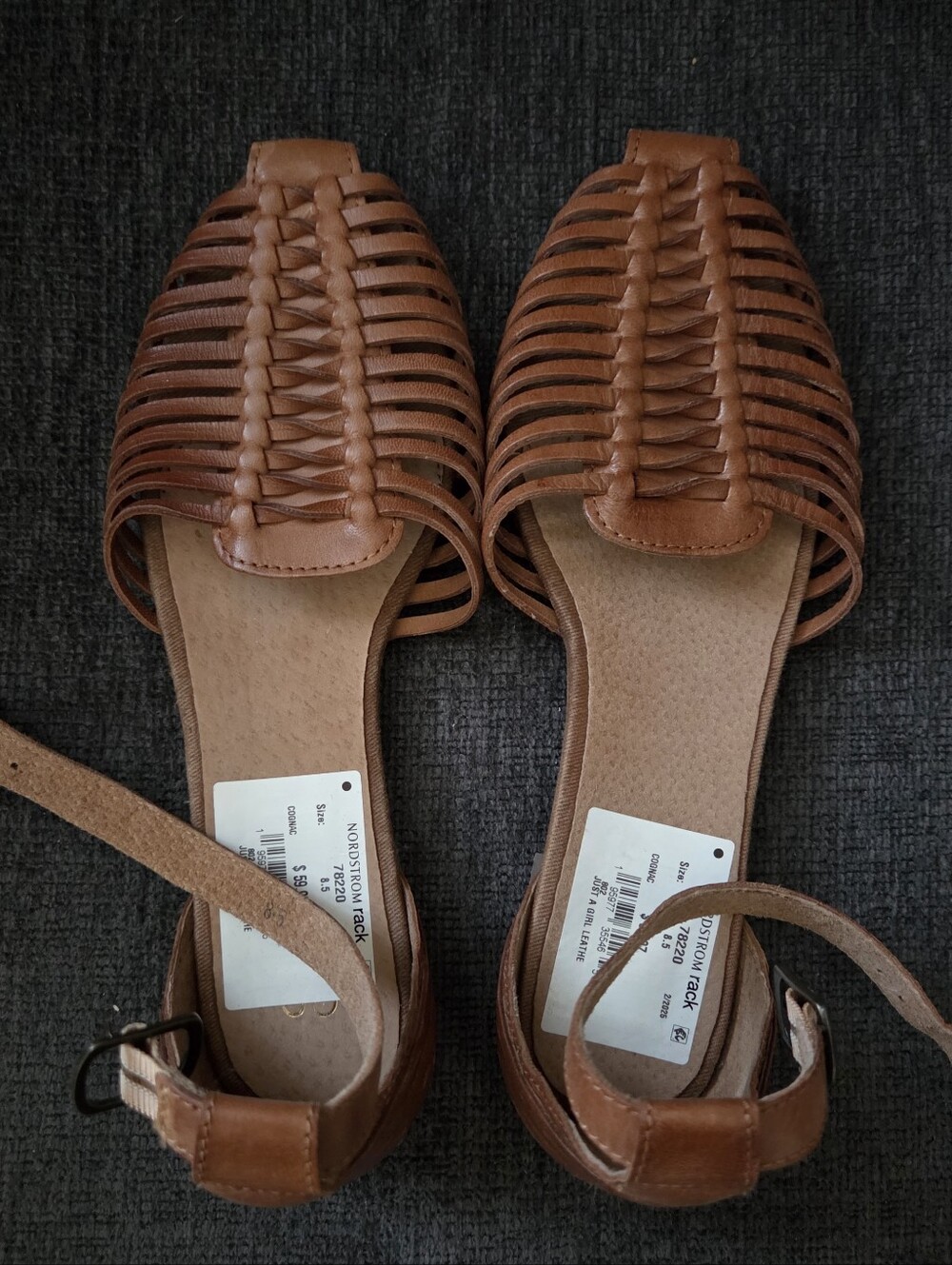 Seychelles Just A Girl Cognac Leather Huarache Sandals Women’s 8.5 NWOB